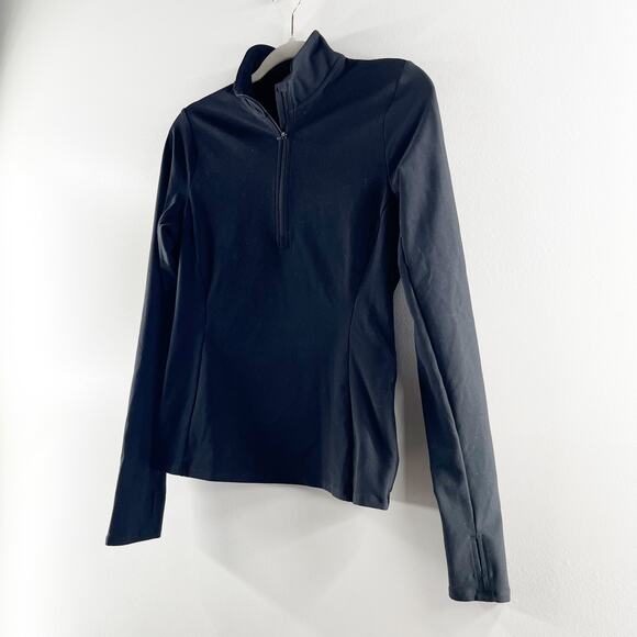 Alo Alosoft 1/2 Zip Rapid Long Sleeve Pullover Jacket Shirt Top Black Small - Picture 7 of 7